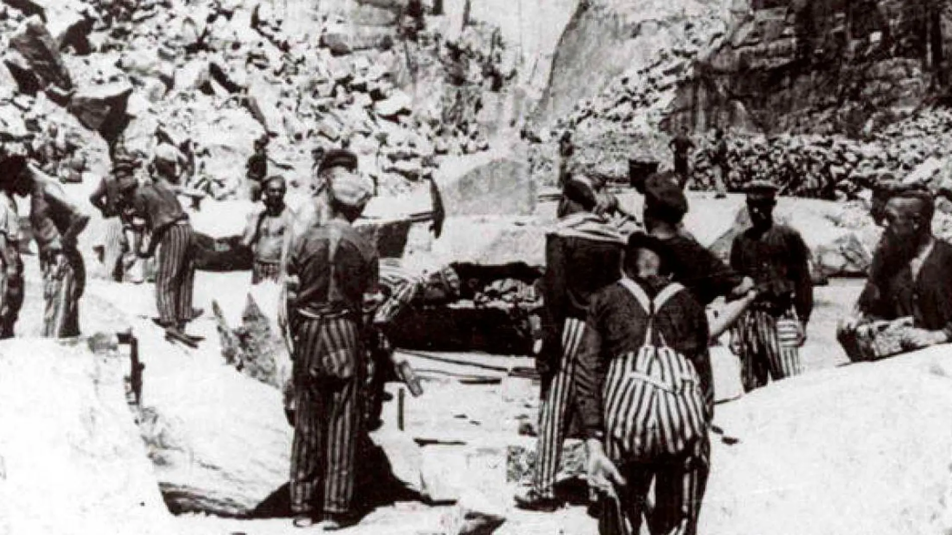 Españoles presos trabajando en una cantera del campo de concentración de Mauthausen. EFE/COMITÉ MAUTHAUSEN DE AUSTRIA