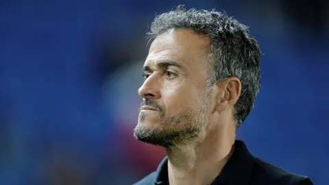 Luis Enrique, durante un partido con España