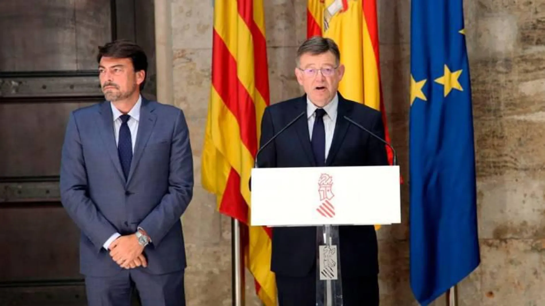El alcalde de Alicante, Luis Barcala, y el presidente de la Generalitat, Ximo Puig