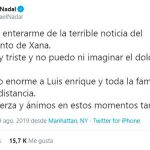 El minuto de silencio del Real Madrid y los tuits de pésame de Nadal, Sergio Ramos, Messi a Luis Enrique