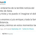  El minuto de silencio del Real Madrid y los tuits de pésame de Nadal, Sergio Ramos, Messi a Luis Enrique