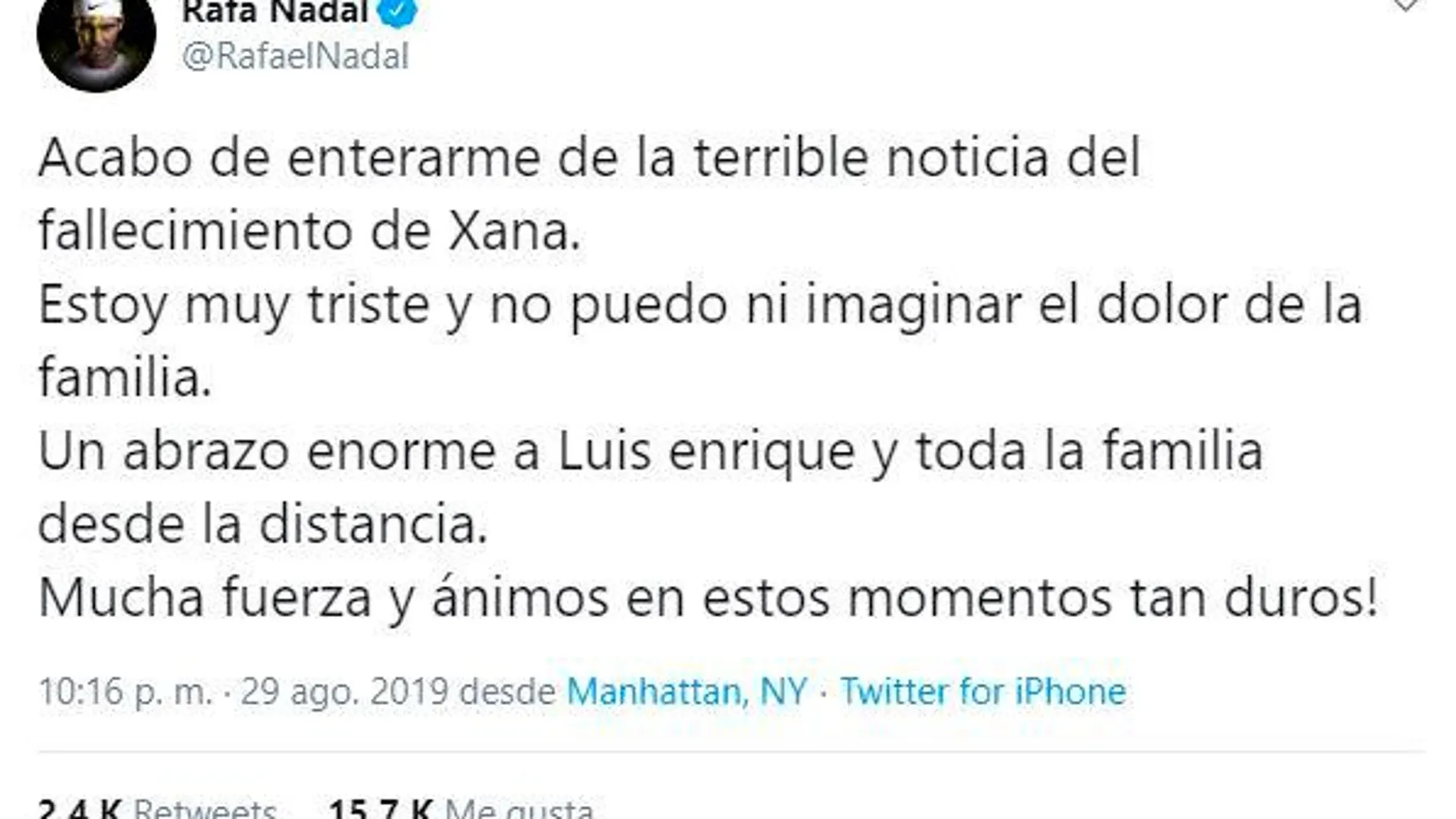El minuto de silencio del Real Madrid y los tuits de pésame de Nadal, Sergio Ramos, Messi a Luis Enrique