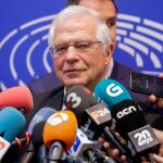 El ministro de Asuntos Exteriores, Josep Borrell, en el Parlamento Europeo. EFE/Stephanie Lecocq