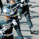 Miembros de la Guardia de Honor durante las celebraciones del Día Nacional en Taipei el pasado jueves
