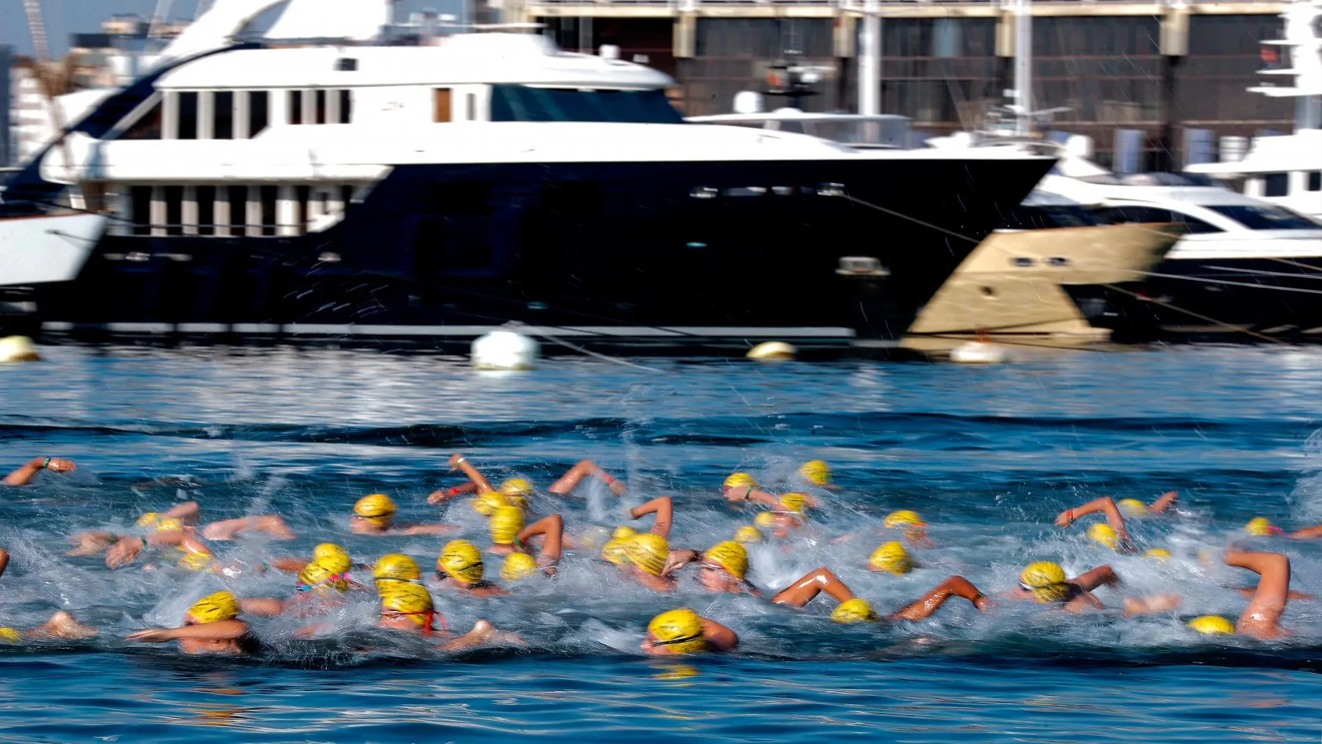 Seiscientos nadadores atraviesan el puerto en una travesía que ya es centenaria