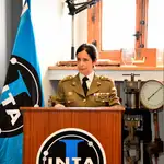 La coronel Patricia Ortega el pasado abril