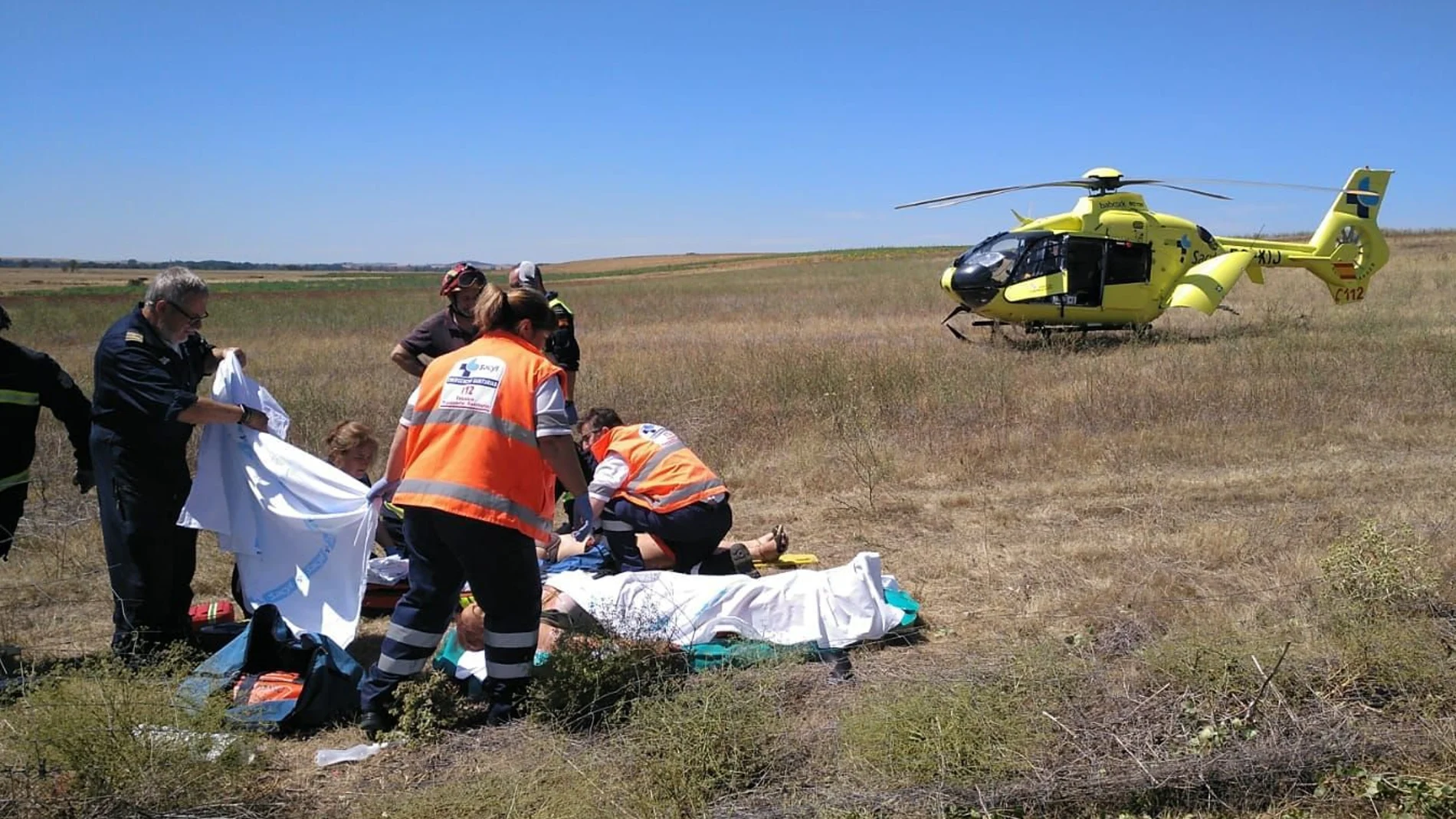 Accidente de tráfico en la A-67, en Osorno (Palencia), en el que tres personas resultaron heridas
