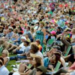 Aficionados escuchando a la banda de Blood durante la cincuenta edición del Woodstock / Foto: AP Photo
