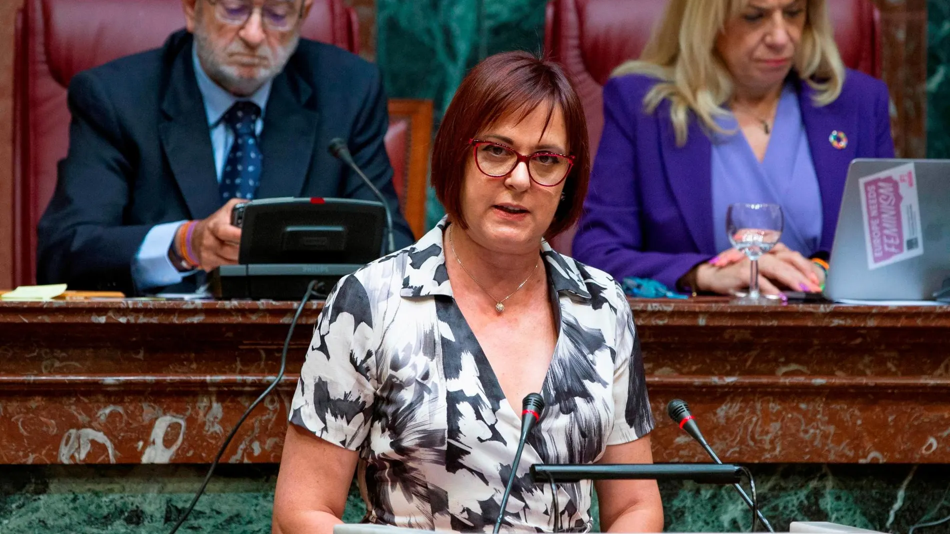 Franco durante su intervención en el pleno de investidura de López Miras el pasado viernes