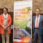 María Josefa García Cirac junto a Ricardo Rivero, Federico Montero y Carlos García Carbayo, momentos antes de abrir este curso