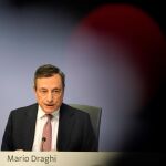 El presidente del BCE, Mario Draghi, tras la reunión del Consejo de Gobierno en Fráncfort