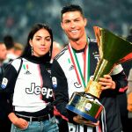 Georgina Rodríguez y Cristiano Ronaldo durante la celebración del Scudetto