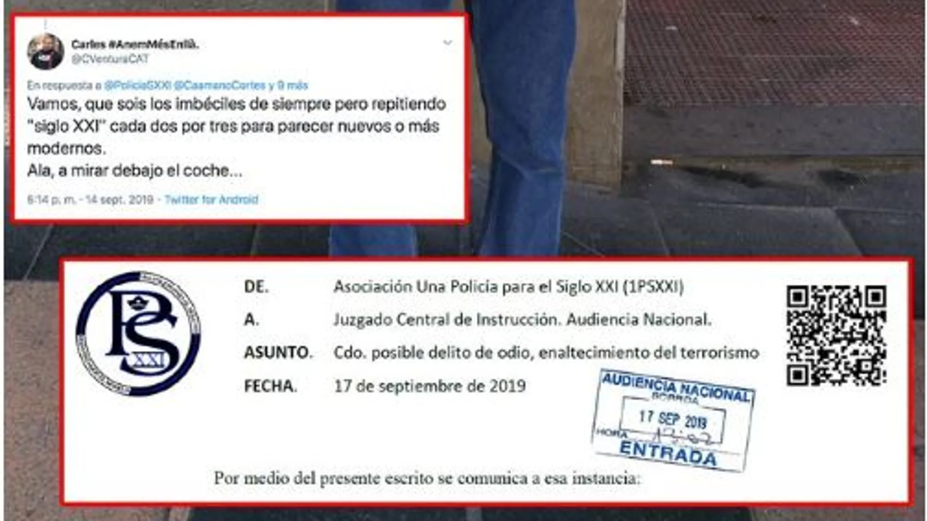 Denuncia presentada contra Carles Ventura por la asociación "Una Policía para el Siglo XXI"