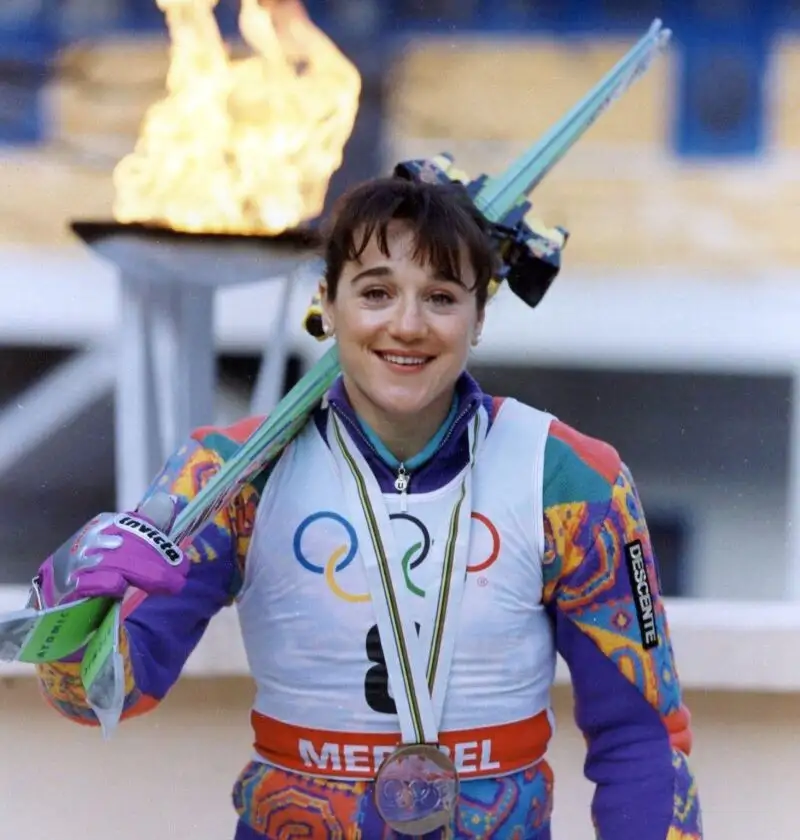 Blanca Fernández Ochoa, con su bronce en Albertville