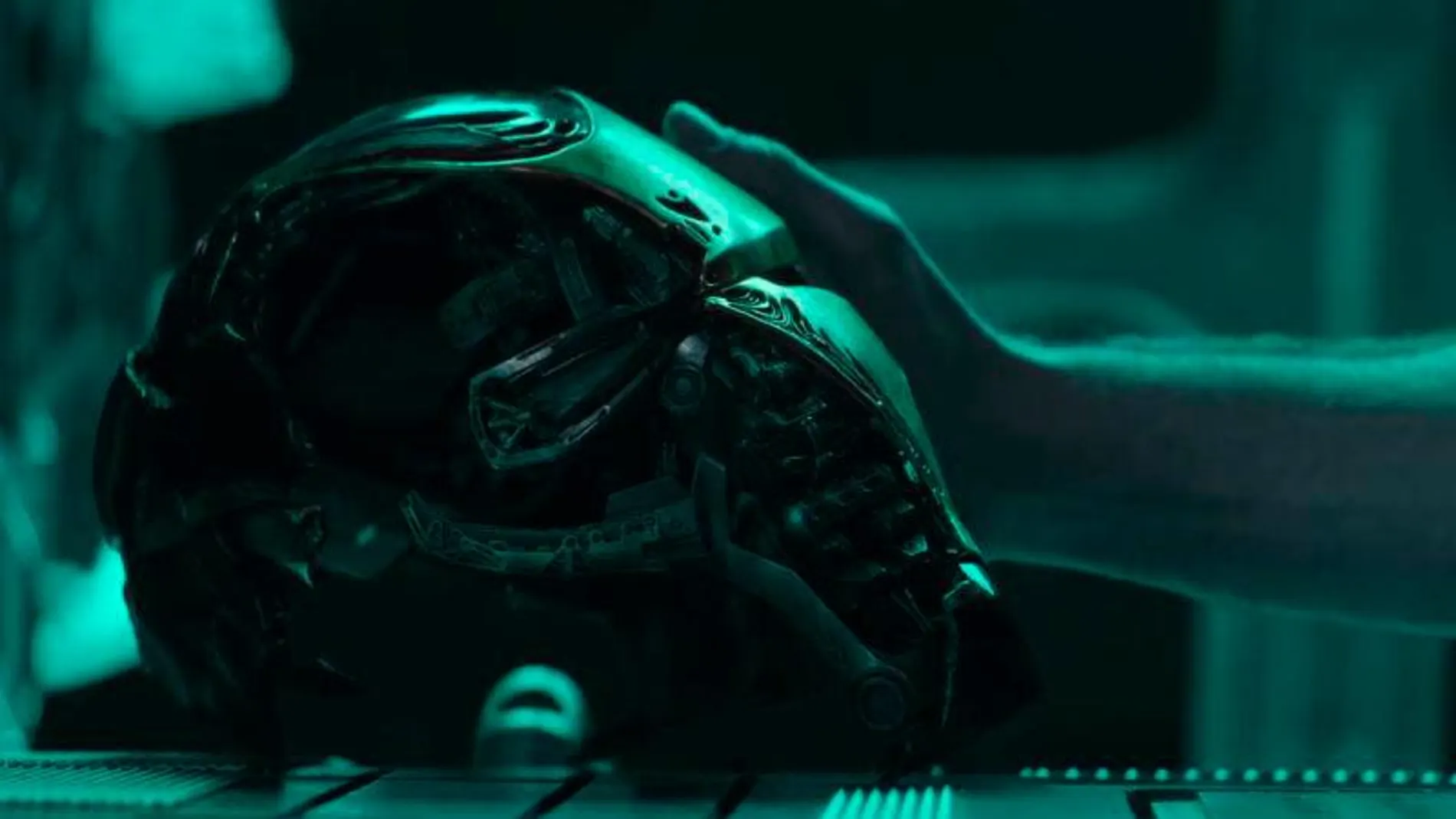 El casco de Tony Stark (Ironman) en Vengadores: Endgame