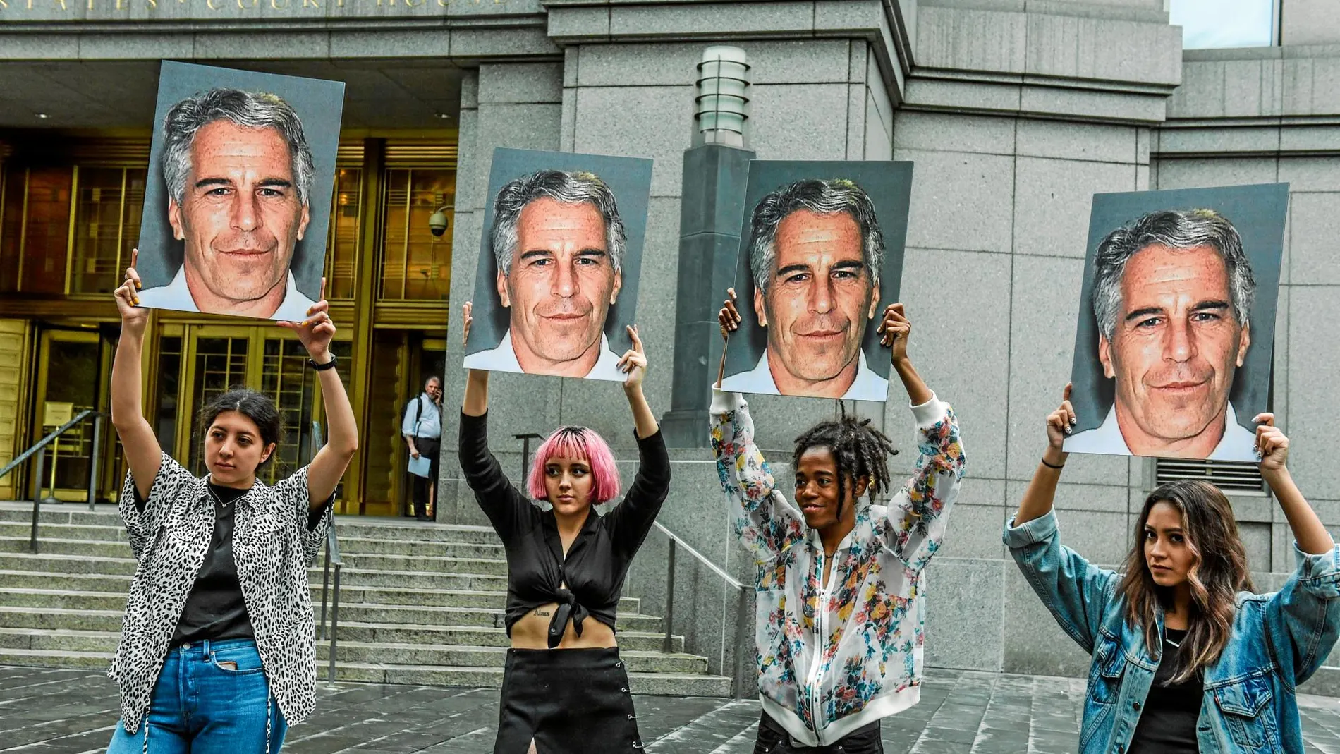 Un grupo de mujeres en una protesta contra Epstein, en una foto de archivo