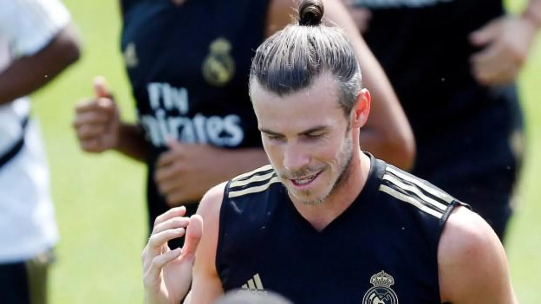 Bale, en un entrenamiento del equipo