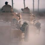 Milicias turcas durante una operación en zonas kurdas del norte de Siria