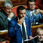 Matteo Salvini, durante la sesión de este martes en el Senado/Efe