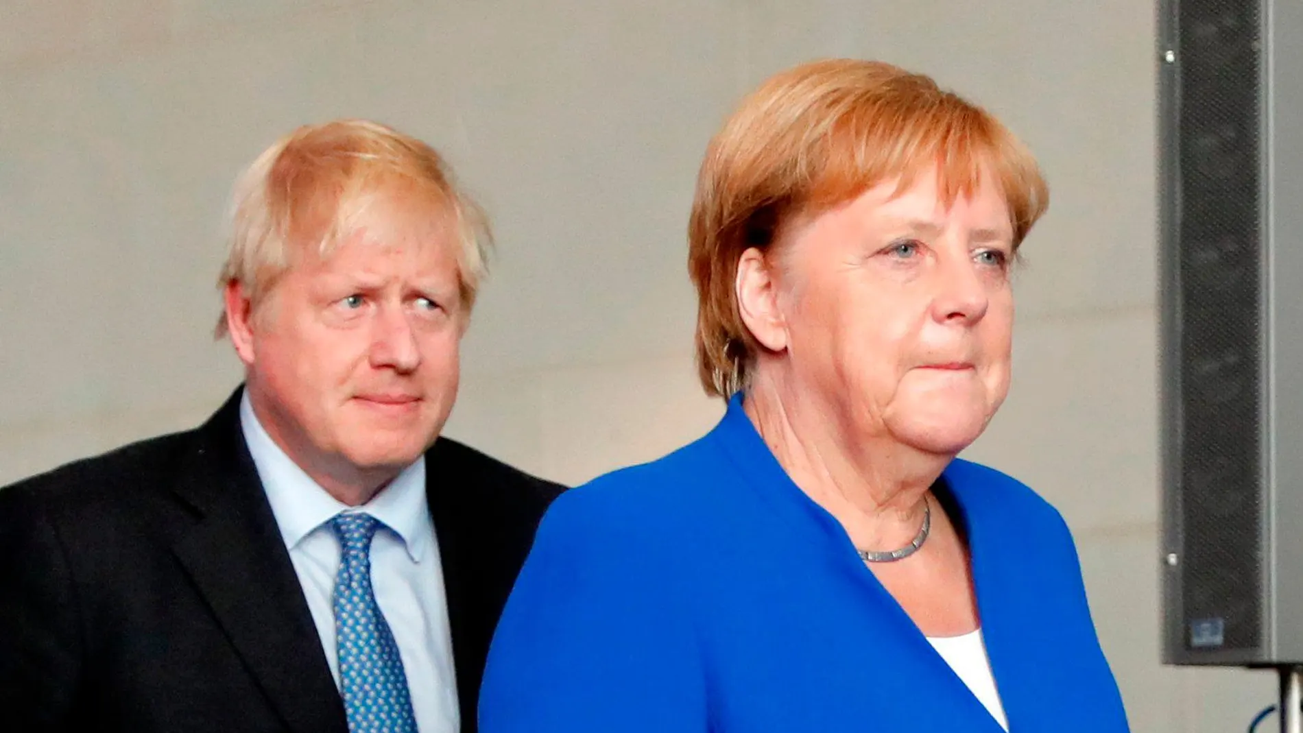 La canciller alemana Angela Merkel y el primer ministro británico Boris Johnson/Reuters