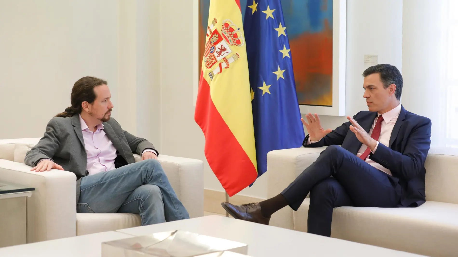 Pablo Iglesias y Pedro Sánchez en un encuentro anterior.