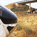 Lugar del accidente en el kilómetro 63 de la A-50, a su paso por Aldeaseca de la Frontera
