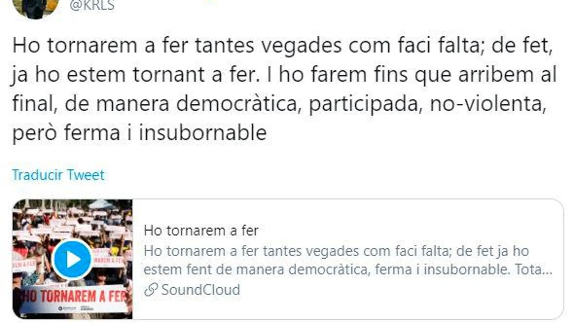 Puigdemont, amenaza vía Twitter: "Ya lo estamos volviendo a hacer"