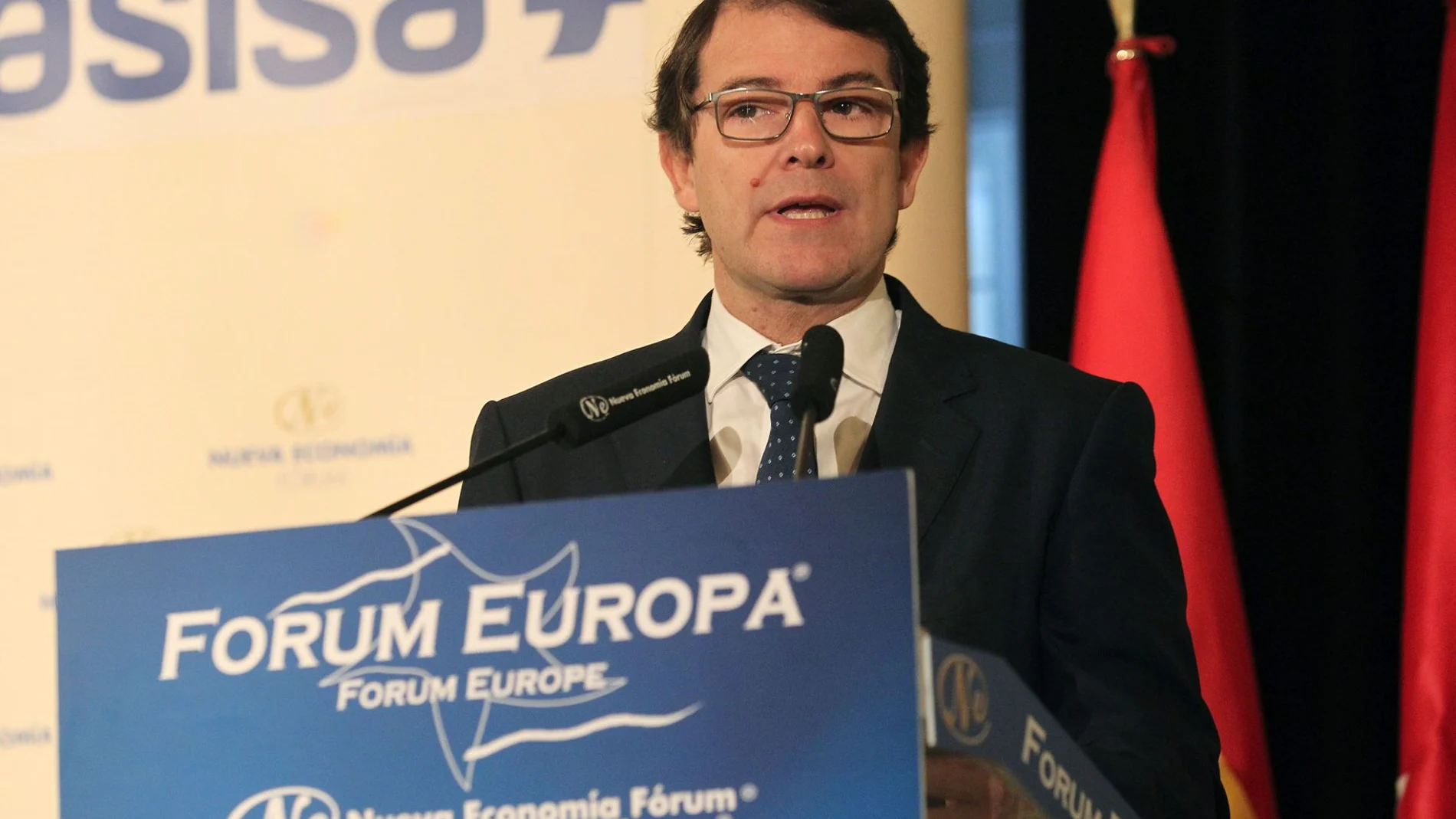 El presidente de la Junta, Alfonso Fern‡ndez Ma–ueco, interviene en el Fórum Europa