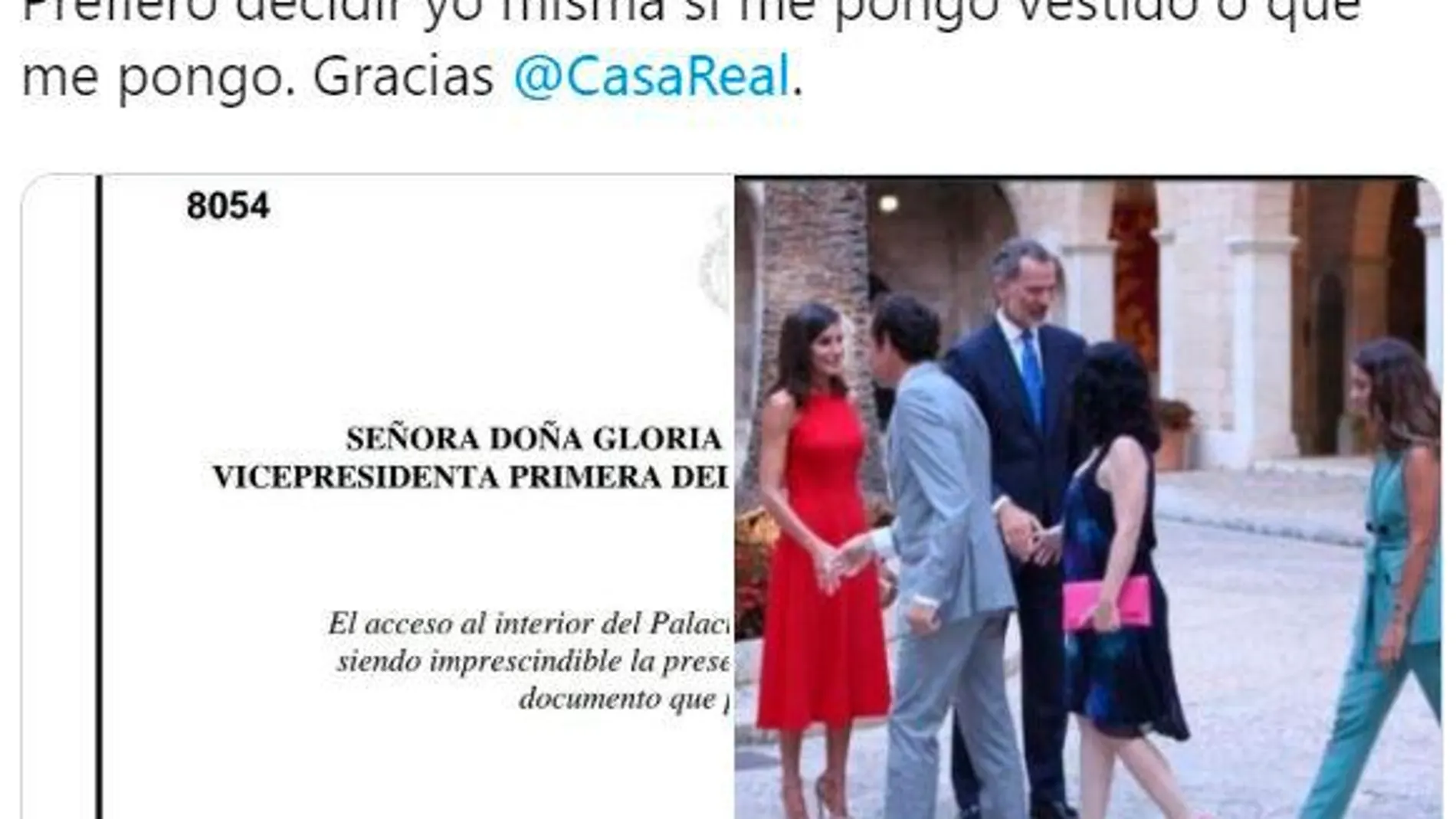 “Prefiero decidir yo misma si me pongo vestido o qué me pongo”, aseguró Santiago en su cuenta de Twitter