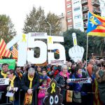 Manifestación en Barcelona contra el 155 y para exigir la libertad de los presos políticos