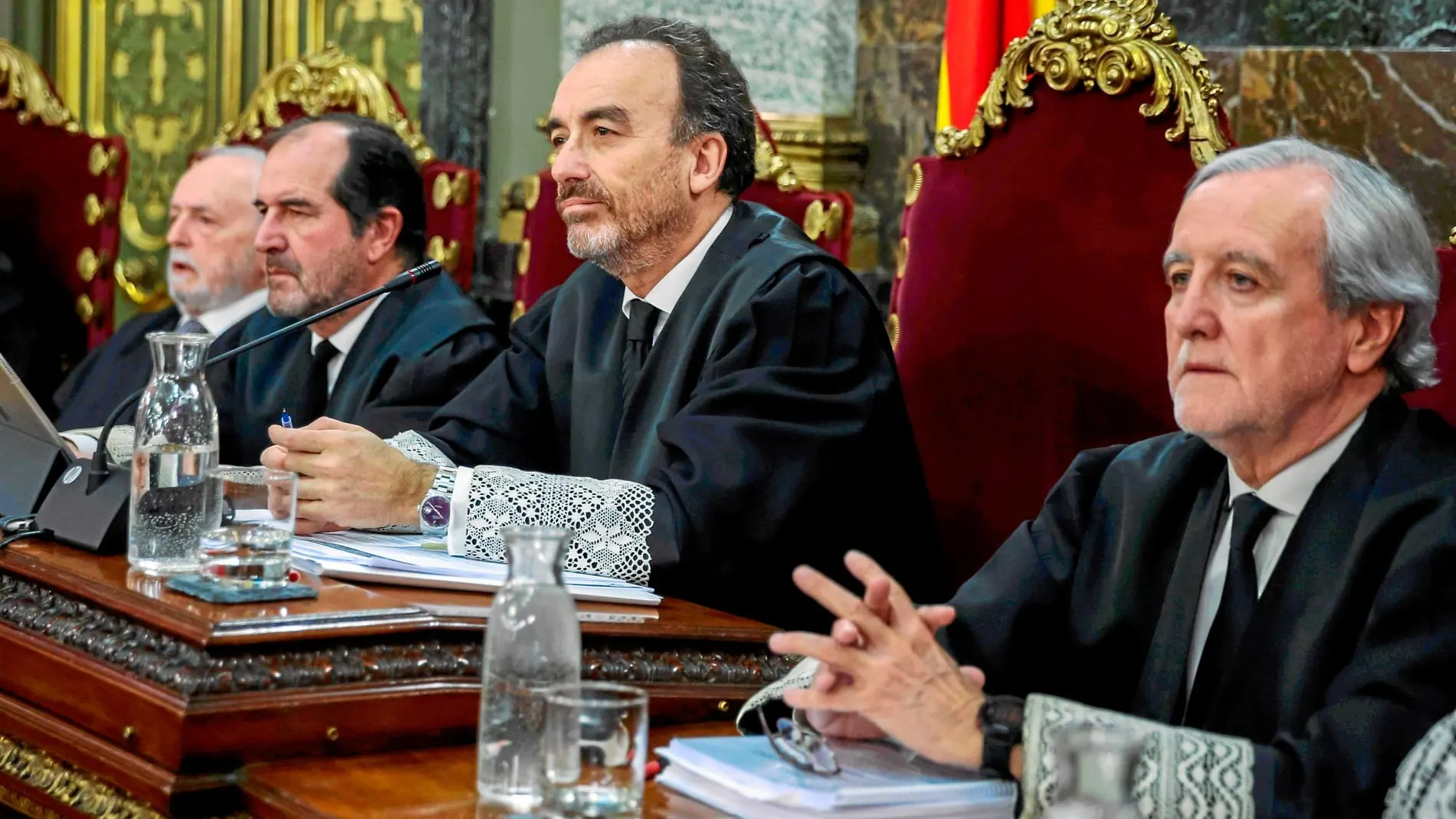 En el centro, Manuel Marchena, presidente del tribunal que juzga el «procés»