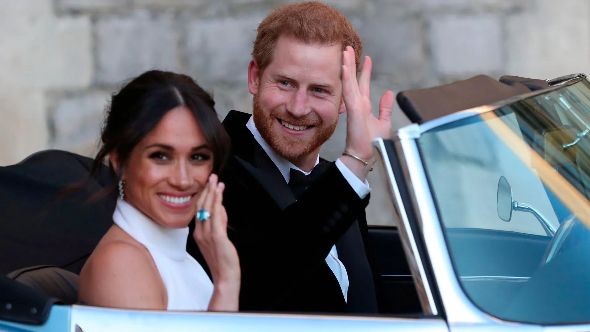 El príncipe Harry y Meghan markle, el día de su boda tras la recepción nupcial