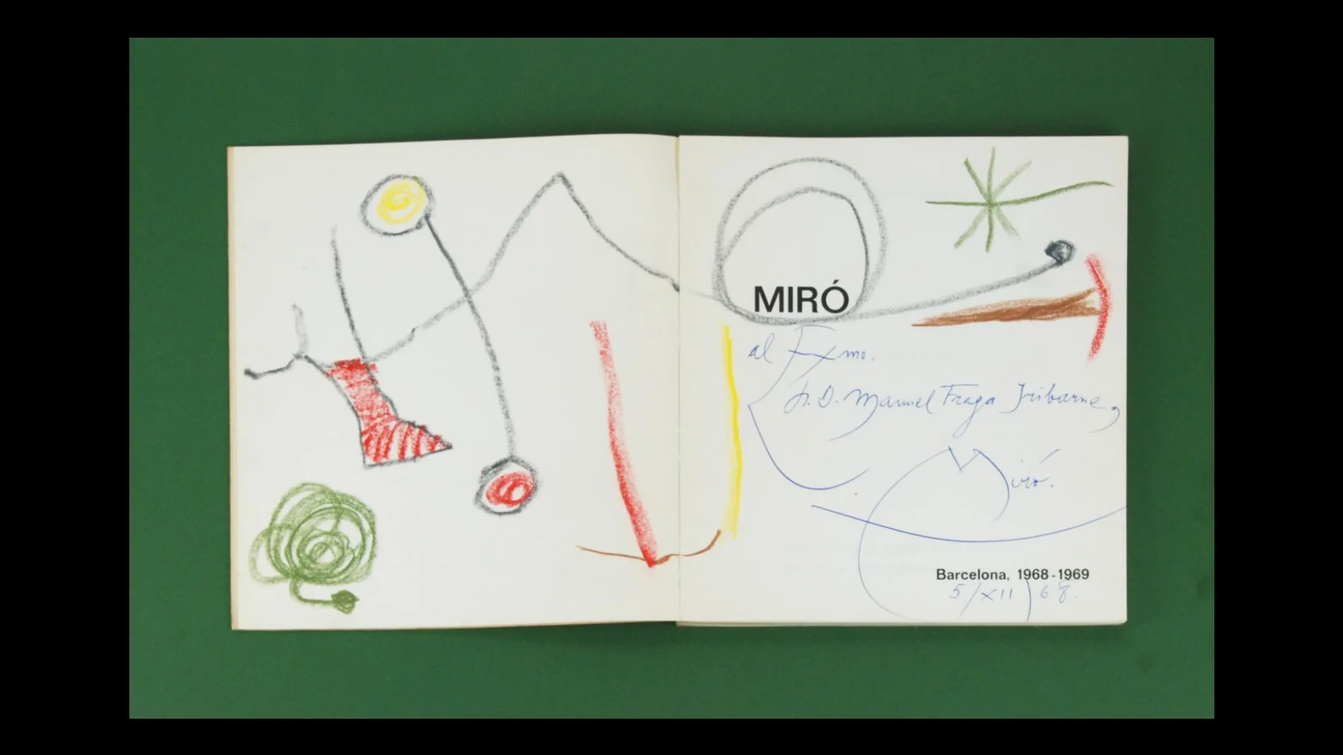 El dibujo que Joan Miró regaló a Fraga