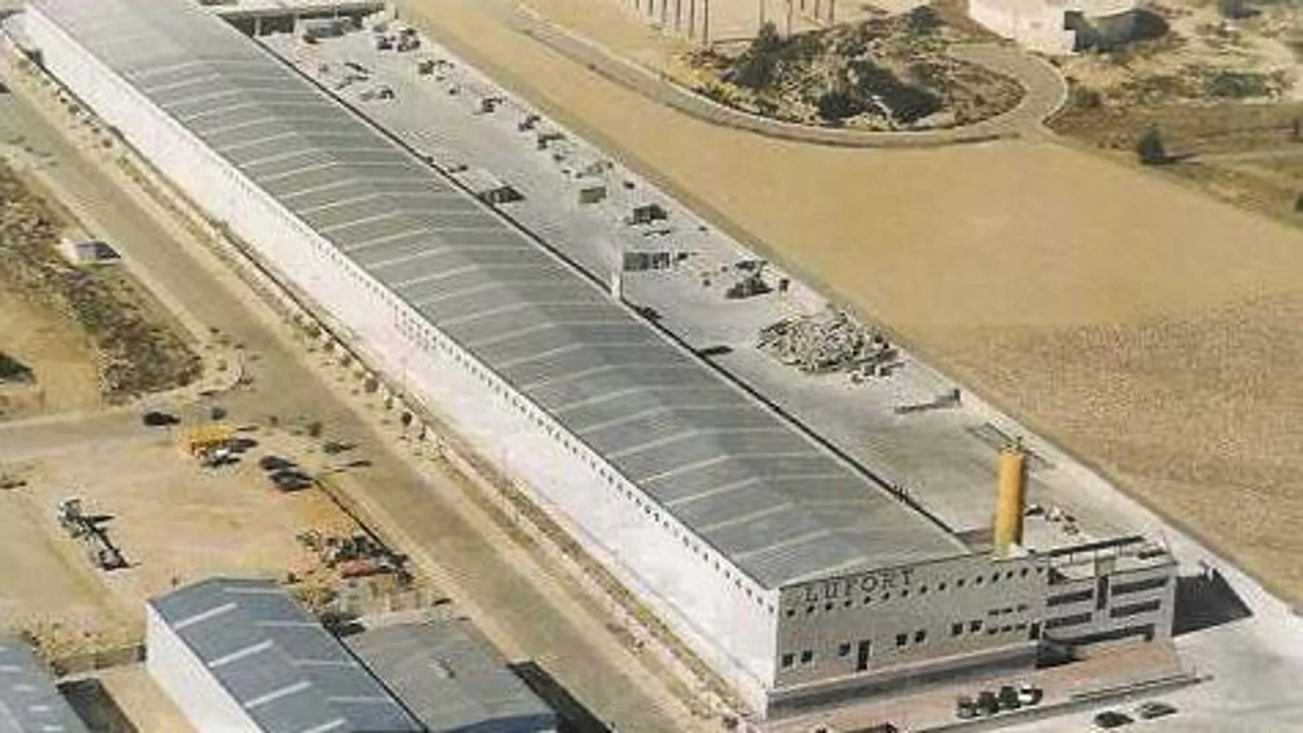 Foto aérea de la fábrica