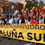 Vista de la manifestación convocada por diferentes entidades favorables a la unidad de España