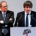 Quim Torra y Carles Puigdemont han presidido la reunión del grupo parlamentario de JxCat en Bruselas