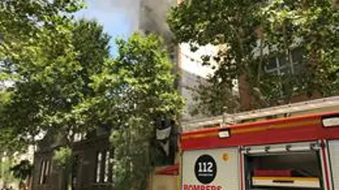 Imagen del edificio incendiado