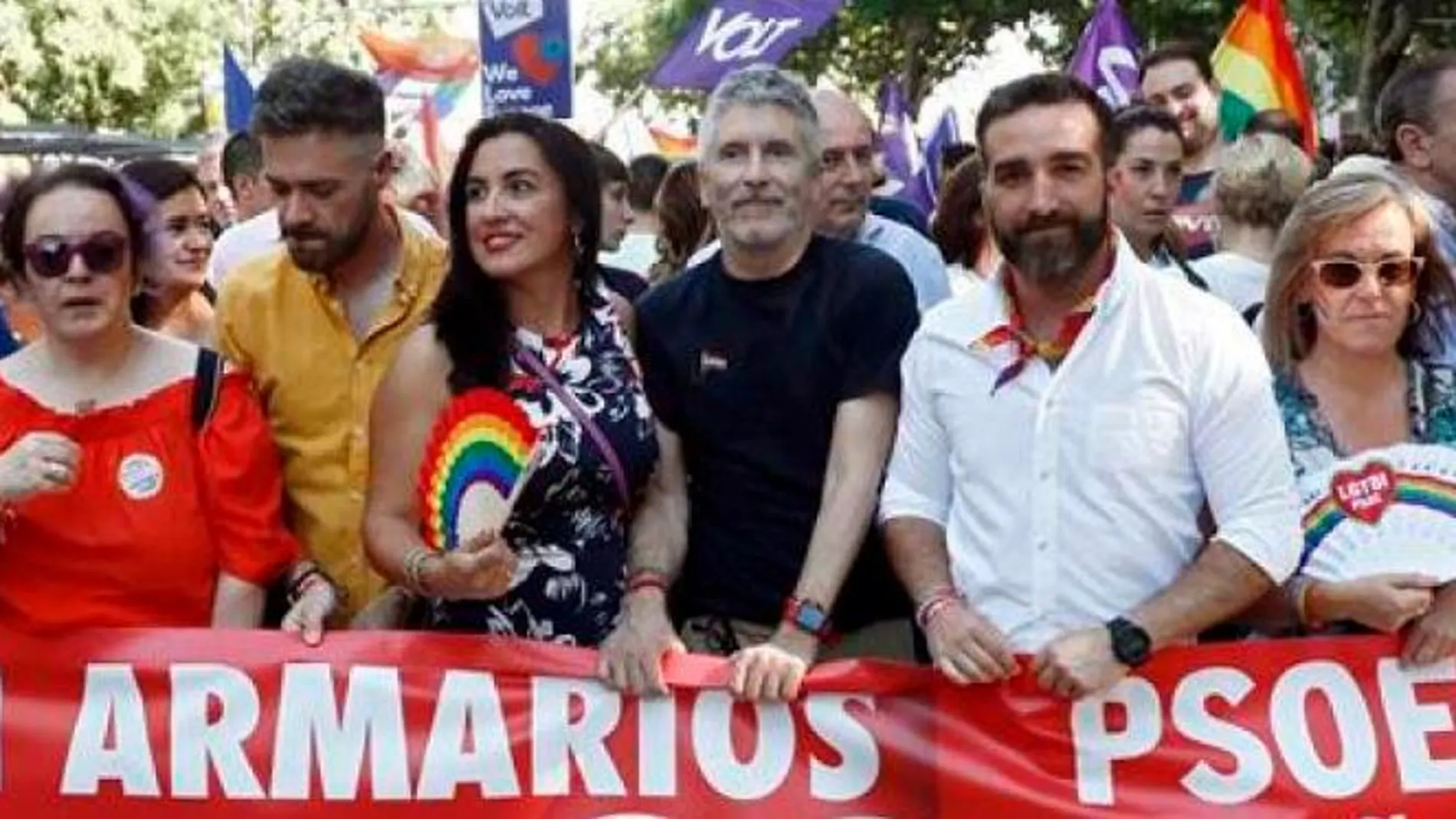 El Ministro del Interior, Fernando Grande-Marlaska, durante la manifestación del Orgullo