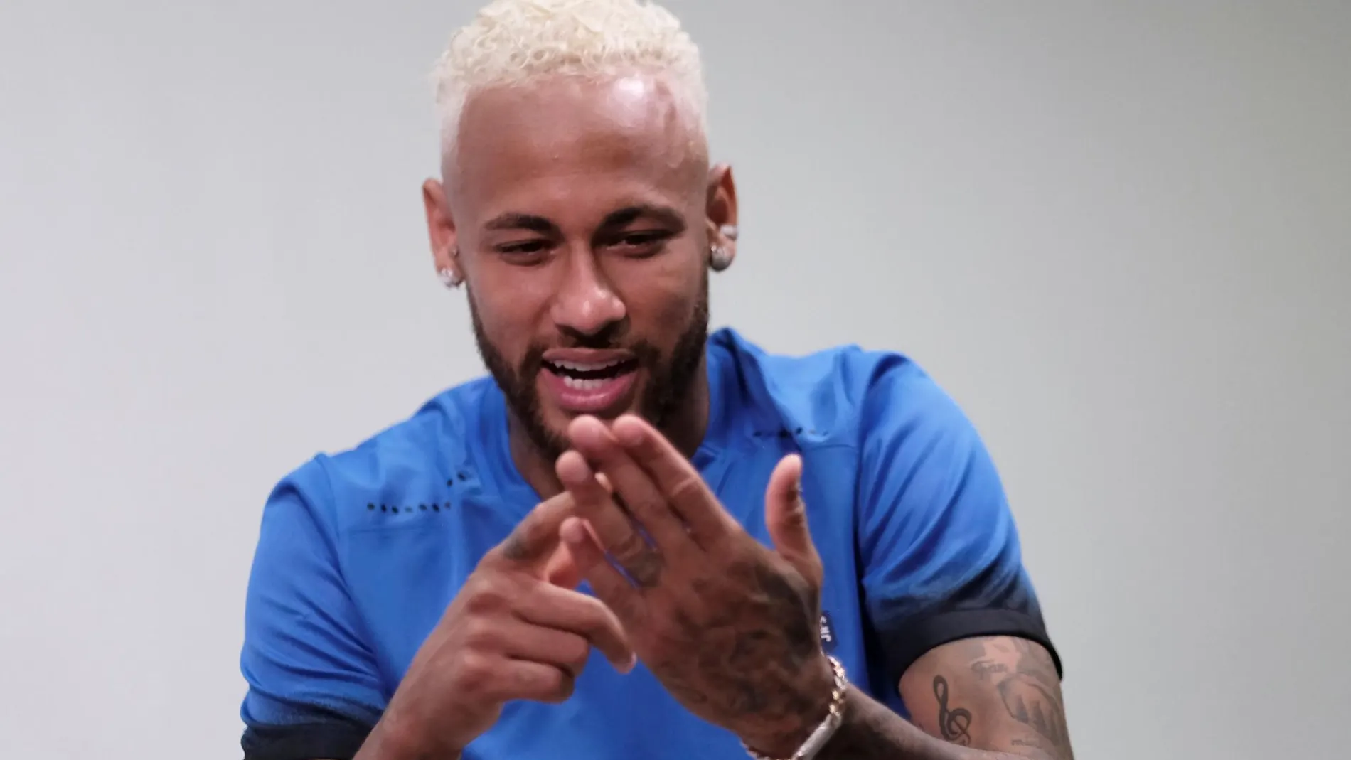 Neymar, en una conferencia de prensa en Sao Paulo