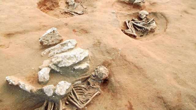 Necrópolis que ha aparecido en Cádiz; entre ese campo de tumbas se escondía el crimen más antiguo de España