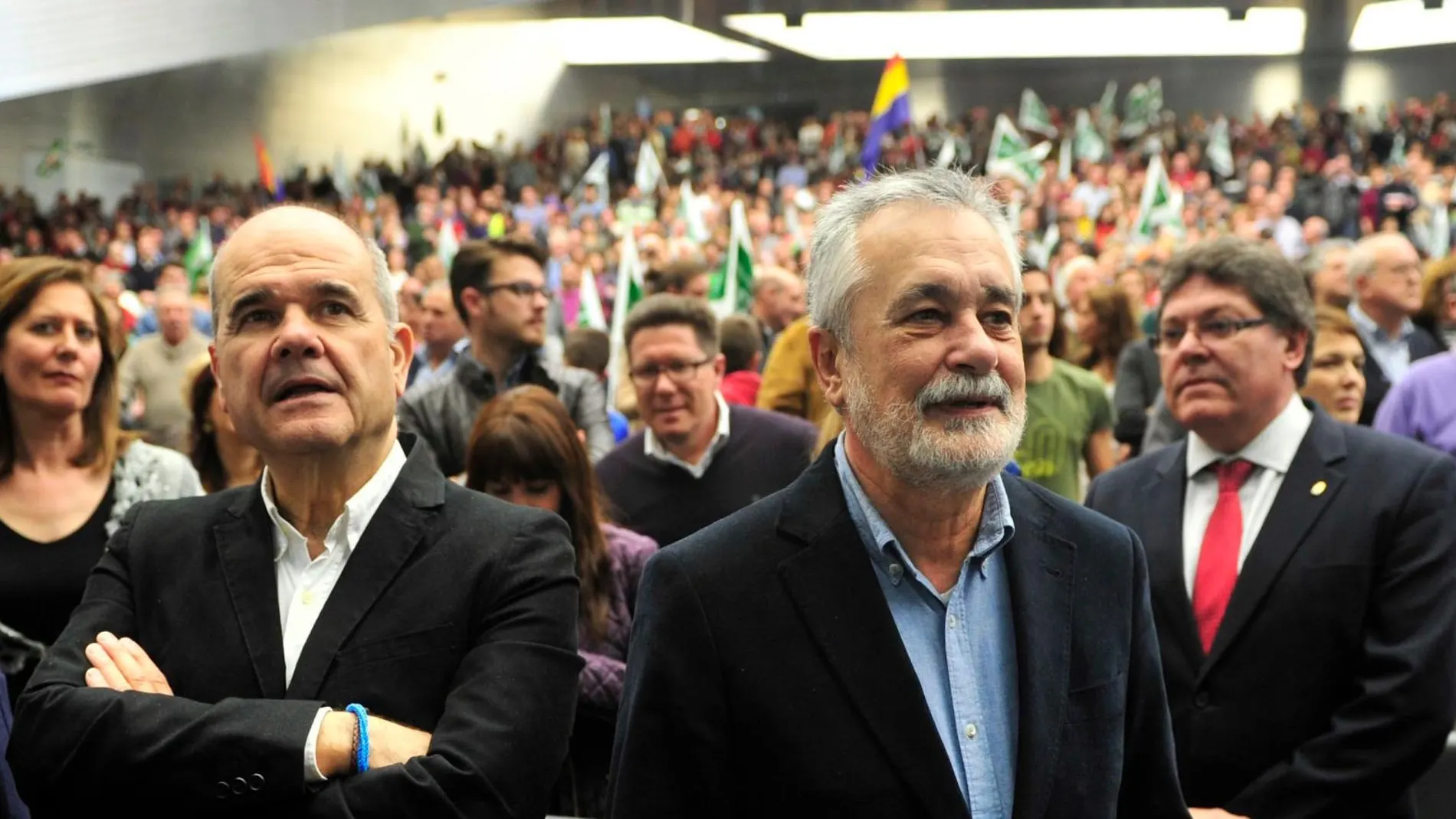 Los ex presidentes de la Junta de Andalucía Manuel Chaves y José Antonio Griñán, en un acto del PSOE-A / Foto: Ke-Imagen