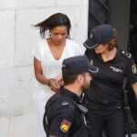 Ana Julia Quezada, a la salida de la Audiencia Provincial de Almería