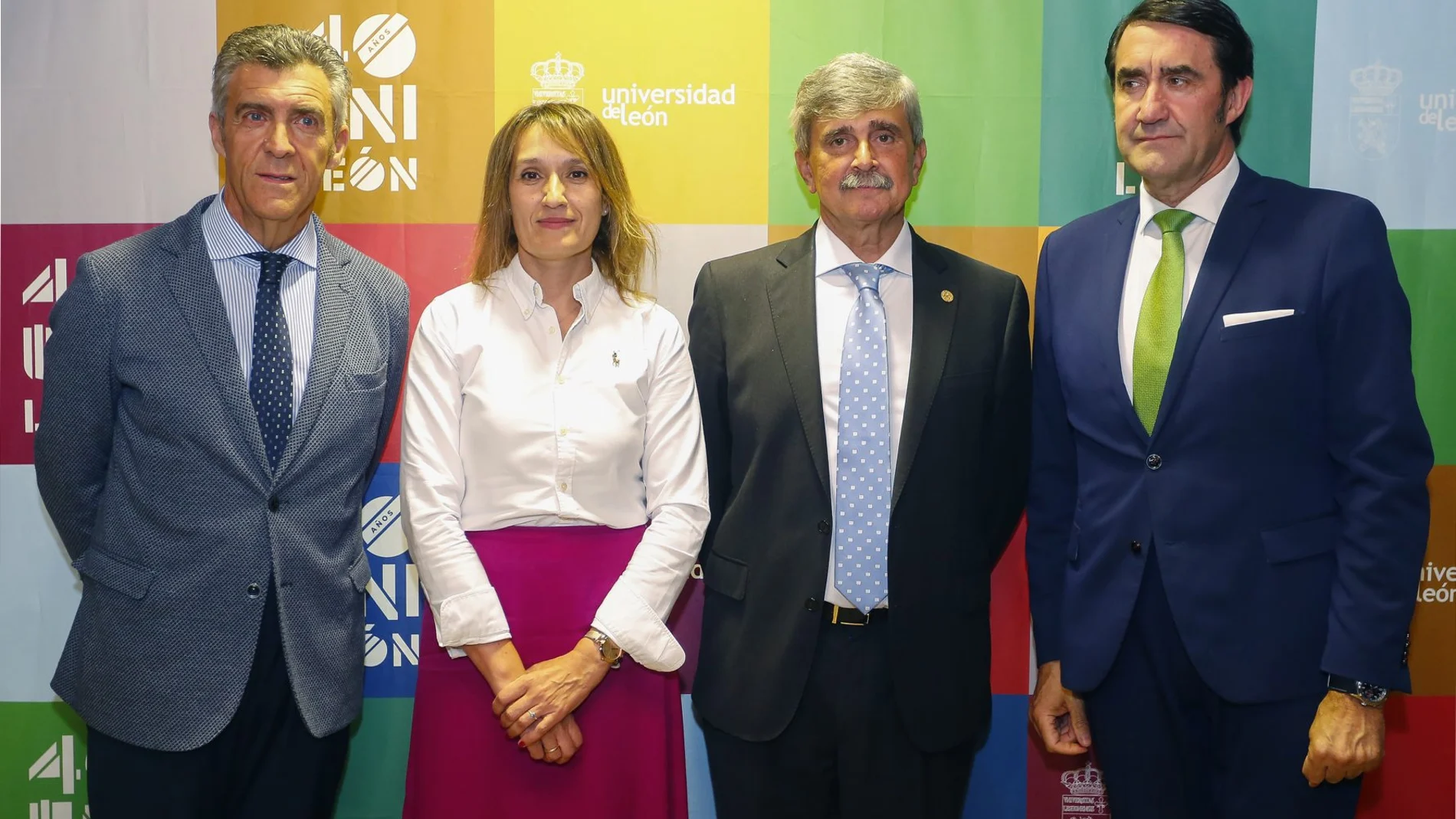 Rocío Lucas, Juan Carlos Suárez-Quiñones, Javier Cepedano y el rector de la ULE, Juan Francisco García