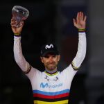 Alejandro Valverde, en el podio de la Vuelta