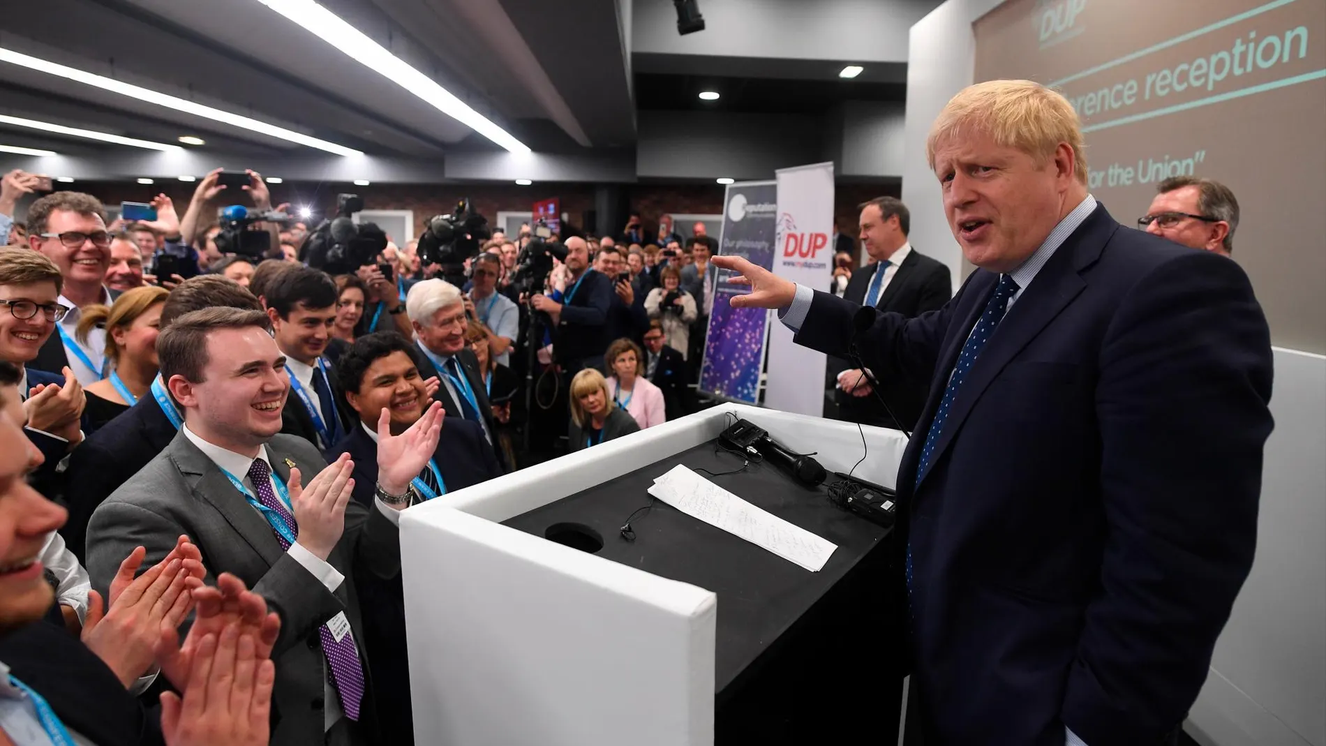 Johnson durante una rueda de prensa del Partido Conservador en Manchester / Ep