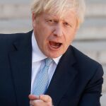 El primer ministro británico, Boris Johnson, hoy en el Elíseo/Ap