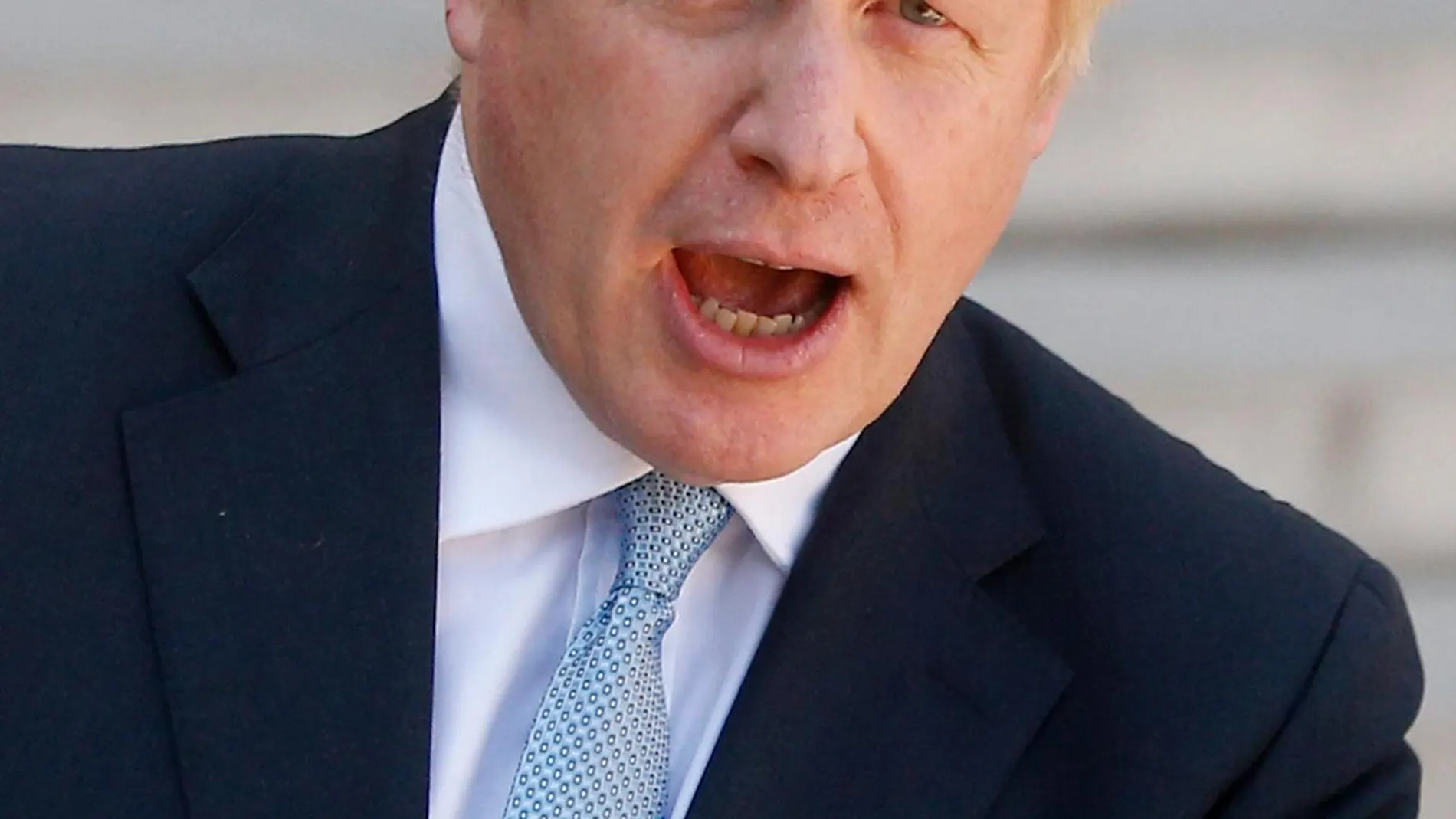 El primer ministro británico, Boris Johnson, hoy en el Elíseo/Ap