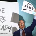 Nigel Farage en un acto de su partido en Essex con el eslogan 'We Are Ready' (Estamos preparados)/Ap
