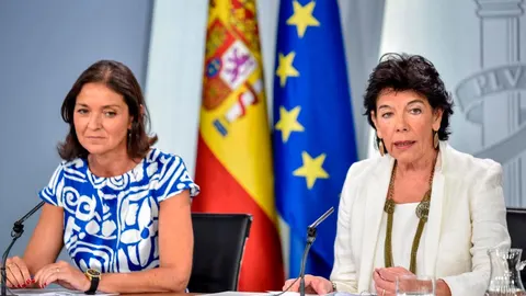 Isabel Celaá, durante la rueda de prensa del Consejo de Ministros