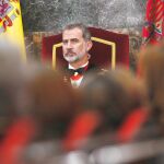 Felipe VI presidió ayer la apertura solemne del Año Judicial en la sede del Tribunal Supremo.
